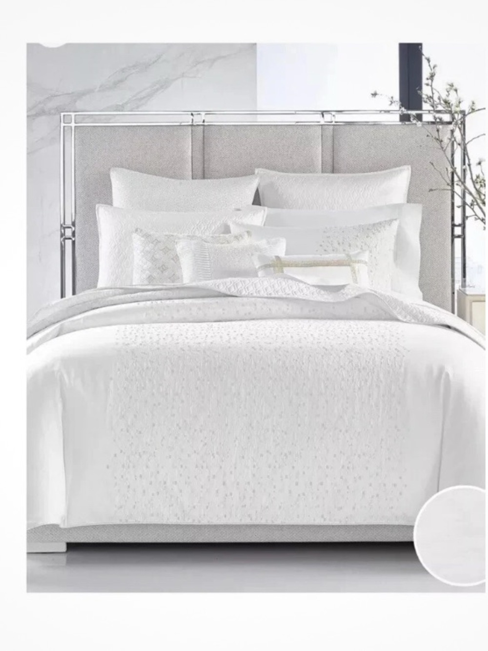 Hotel Collection White Embroidered Duvet Cover Set